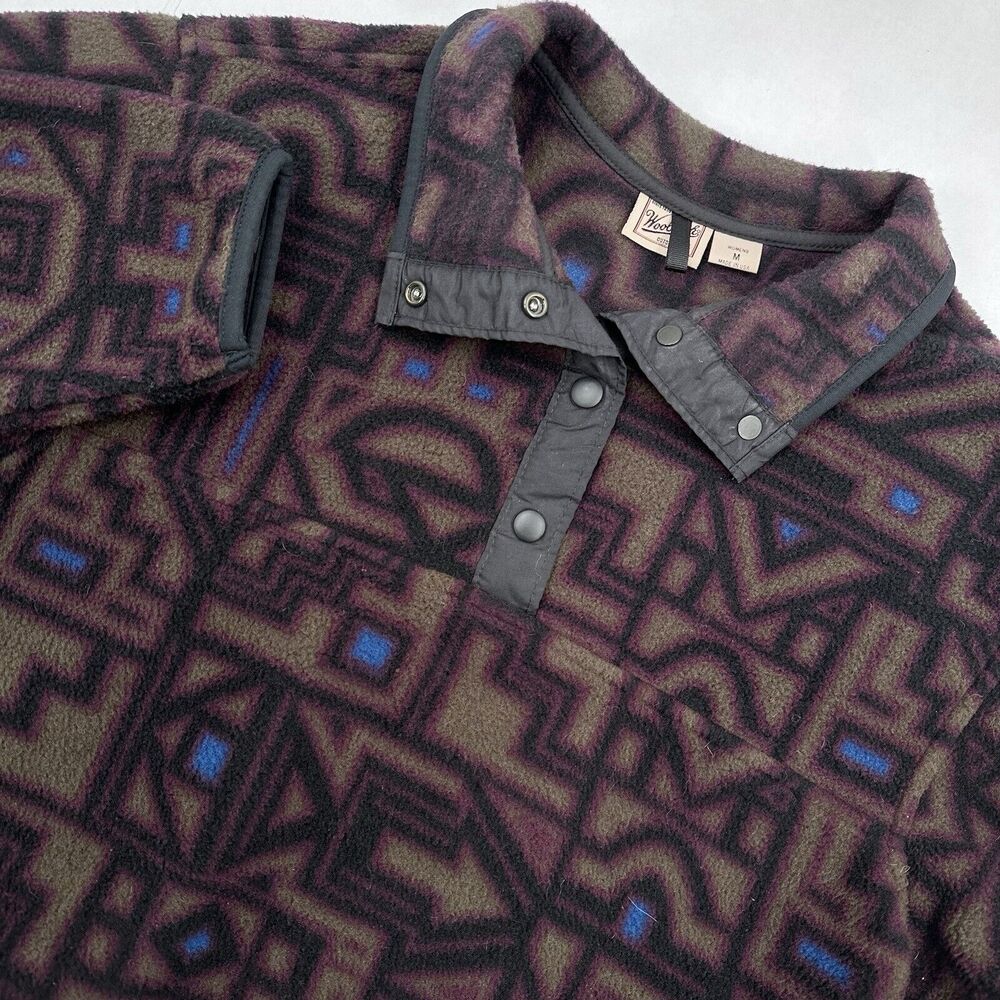 VTG Woolrich Fleece Womens M Pullover Sweatshirt T Snap Navajo Southwestern USA - Picture 8 of 8